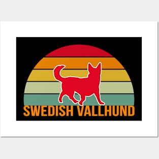 Swedish Vallhund Vintage Silhouette Posters and Art